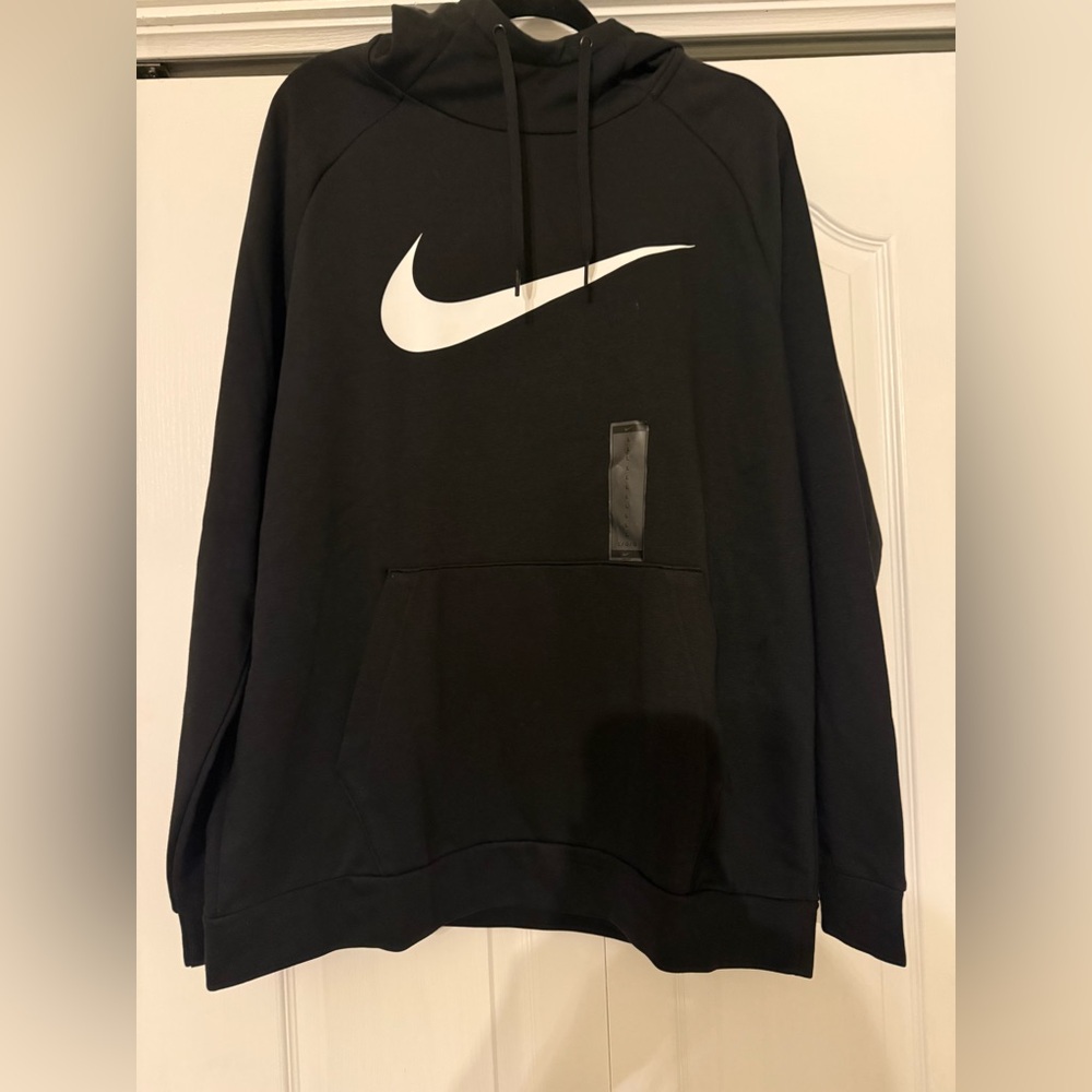 Nike Black Hoodie with White Logo NWT Large Men’s